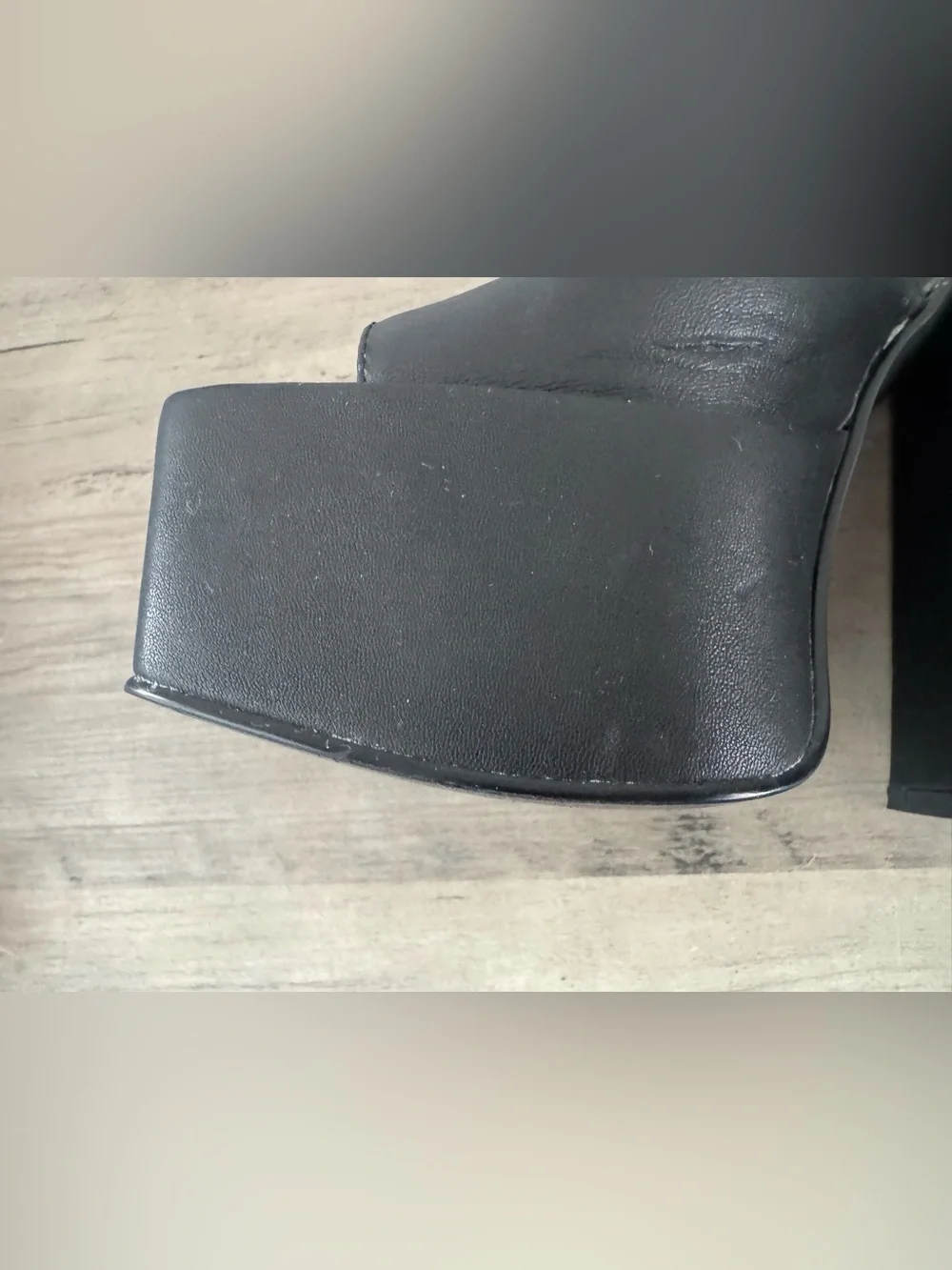Steve Madden Trixie Black Leather Platforms